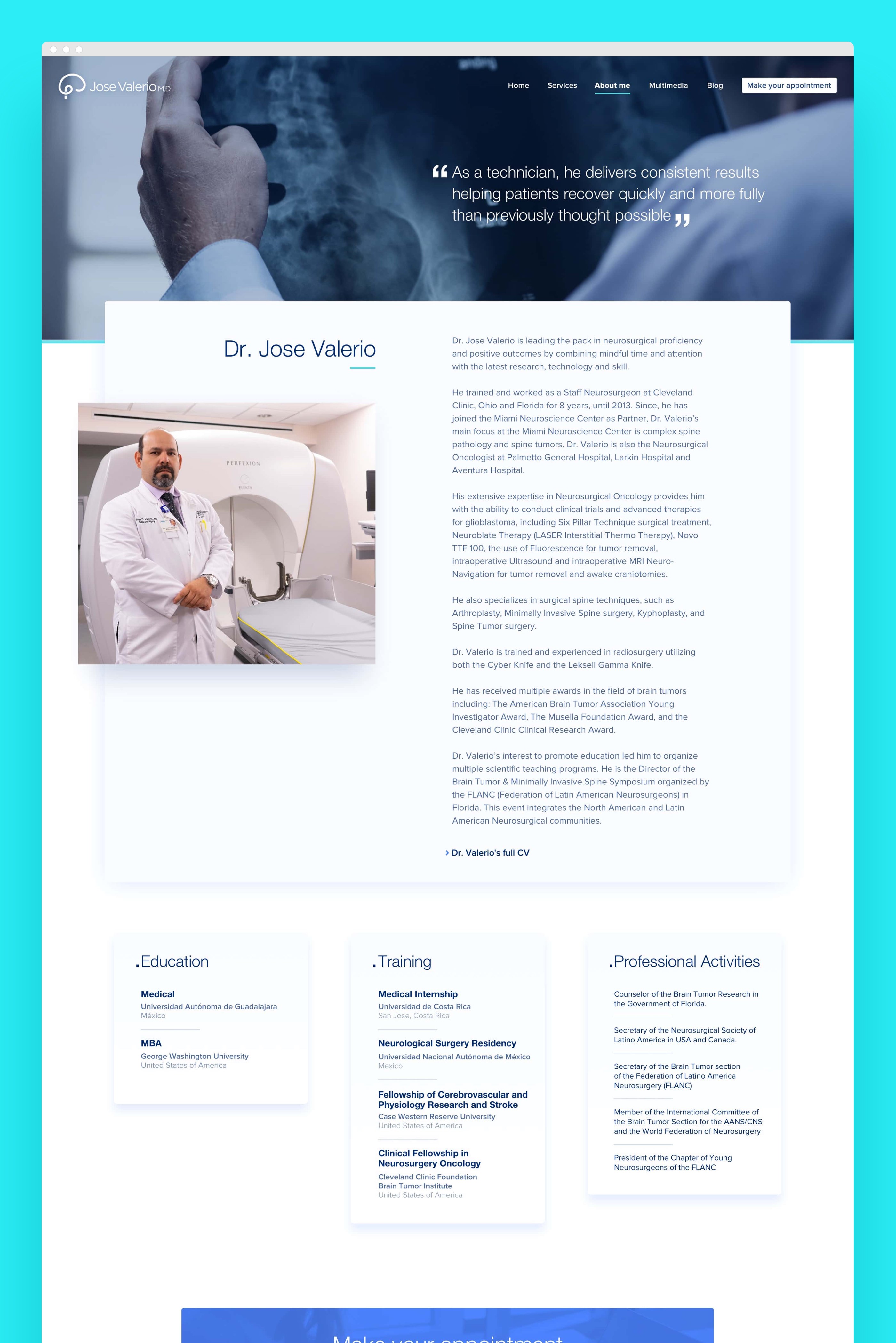 Screen valerio about